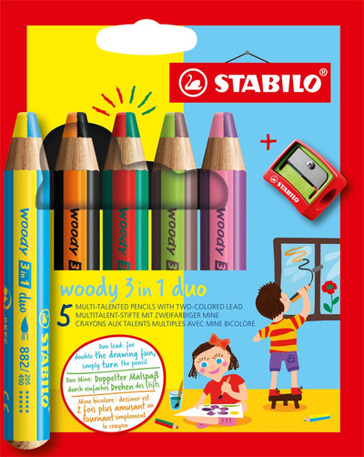Duo Stabilo Woody 3in1 avec un crayon Sharper, 6dlg.