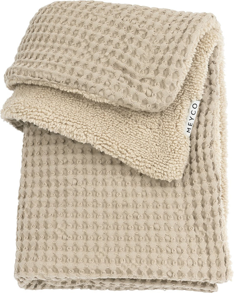 Couverture de berceau en peluche gaufrée Meyco - sable - 100x150cm - 2,0 tog