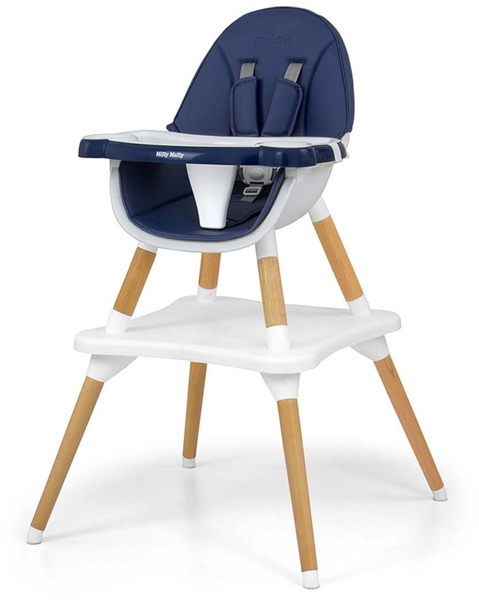 Milly Mally - Chaise de salle à manger 2en1 Malmo bleu marine