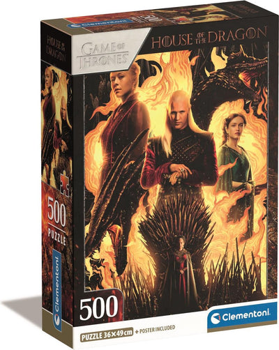 Clementoni - puzzle - 500 pièces - maison du dragon - boîte compacte - puzzle pour adultes
