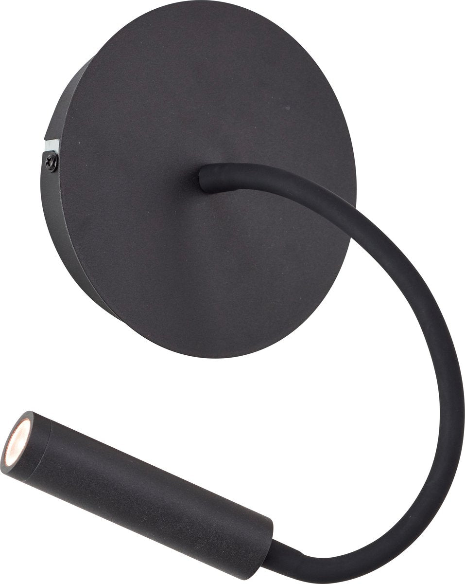Brilliant jutta - applique - LED 4,1w avec bras flexible et interrupteur - noir