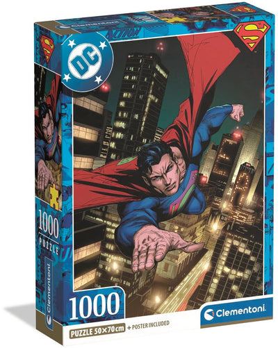 Clementoni - puzzle - superman - dc - 1000 pièces - avec poster - à partir de 18 ans