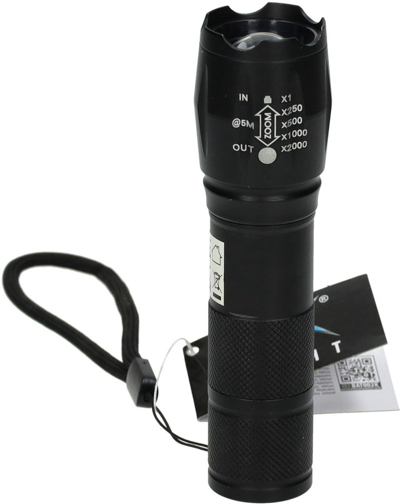 Lampe de poche noire, 13cm