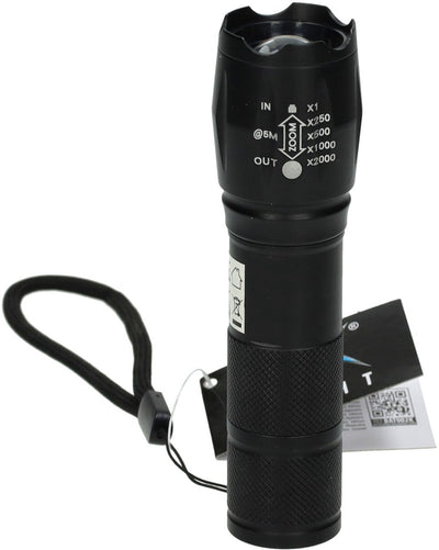Lampe de poche noire, 13cm