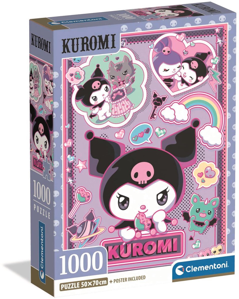 Clementoni puzzle kuromi 1000 pièces anime adultes.