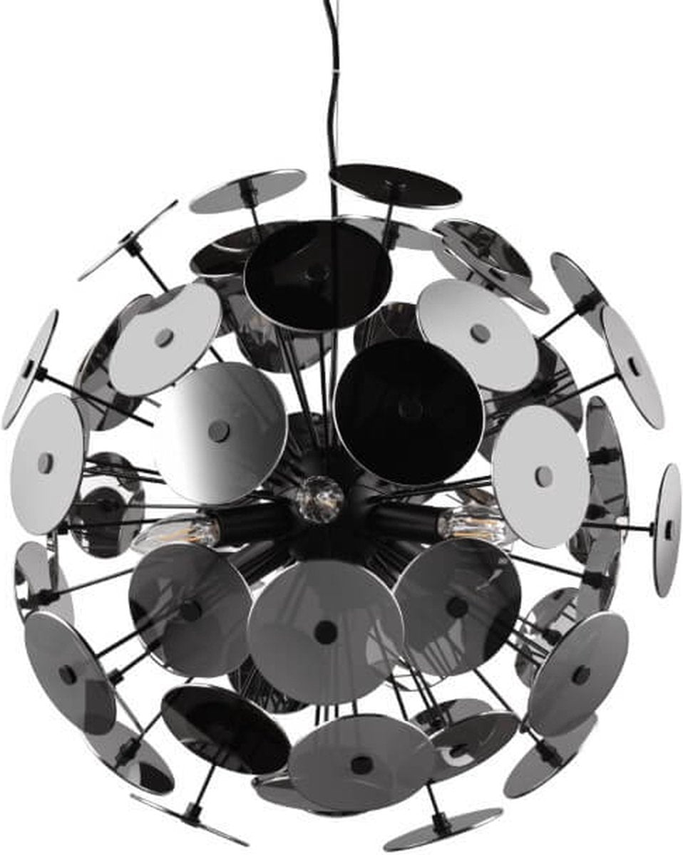 Trio discalgo - lampe suspendue - noir mat - plexiglas couleur fumée - excl. 6x e14 4w