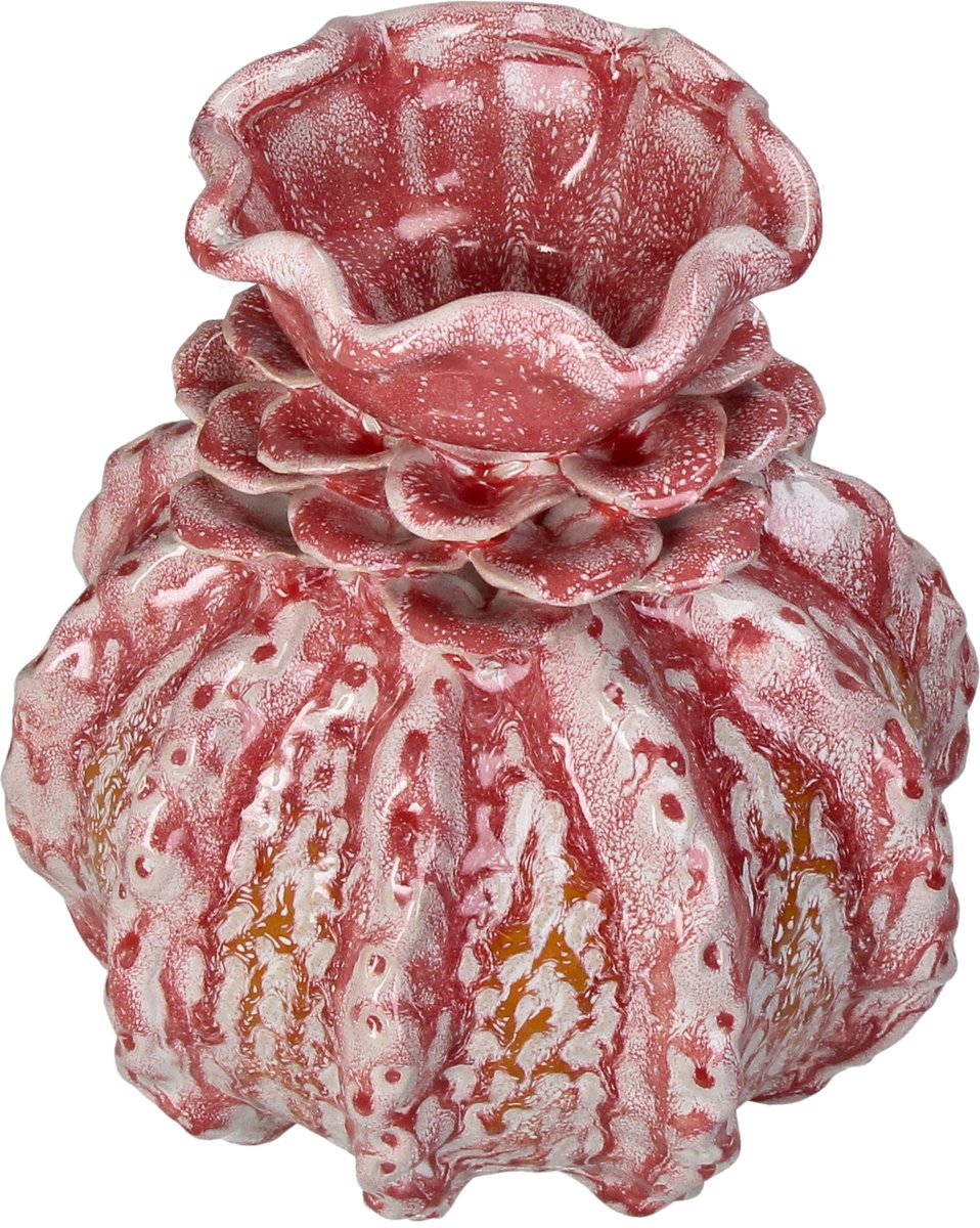 Vase collection HD grès rose 22x22x24,5cm