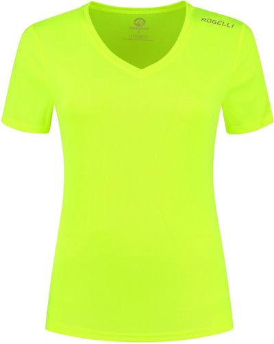 Rogelli promo t-shirt de running femme - manches courtes - jaune fluo - xl
