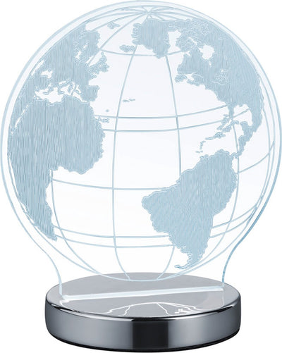 Rl live your light réalité globe - lampe de table - chrome - incl. 1x SMD 7 W - interrupteur à cordon - couleur de lumière réglable - non dimmable
