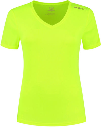 Rogelli promo t-shirt running femme - manches courtes - jaune fluo - l