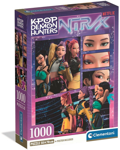 Puzzle Clementoni k-pop chasseurs de démons 1000 pièces - puzzle huntrix compact - cadeau kpop pour adultes à partir de 14 ans