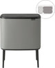 Poubelle Brabantia bo touch bin - 11 + 23 litres - tri des déchets - gris béton minéral