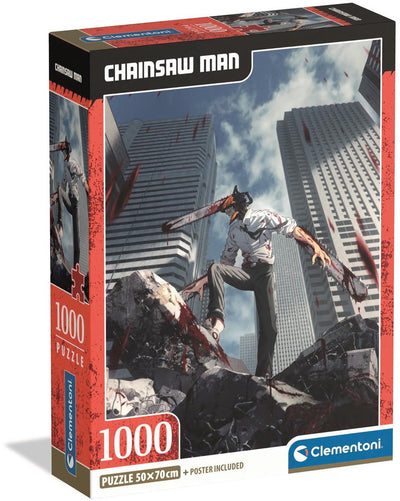 Clementoni - puzzle - 1000 pièces - homme à la tronçonneuse - avec poster - anime - à partir de 14 ans