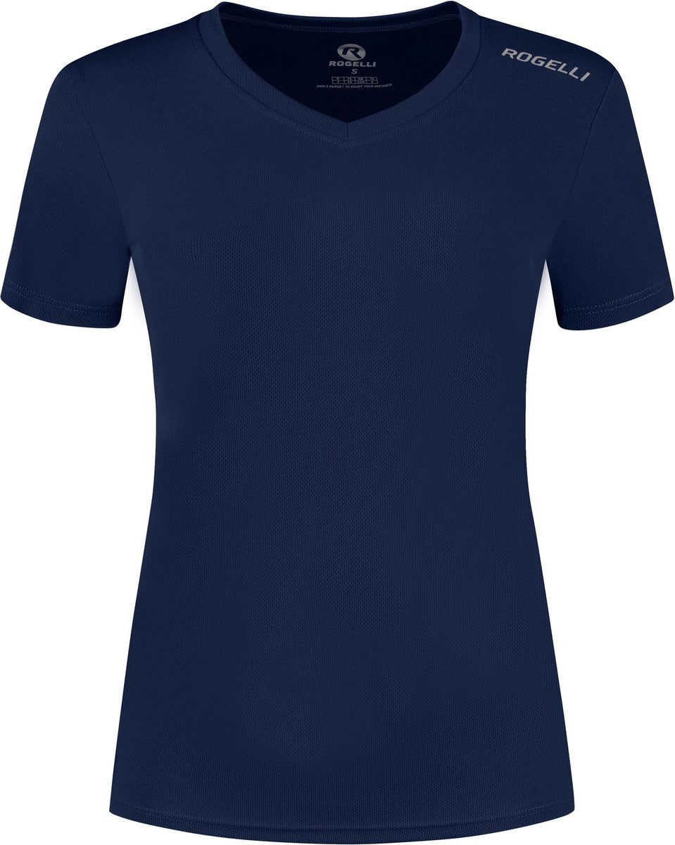 Rogelli promo t-shirt de running femme - manches courtes - bleu foncé - s