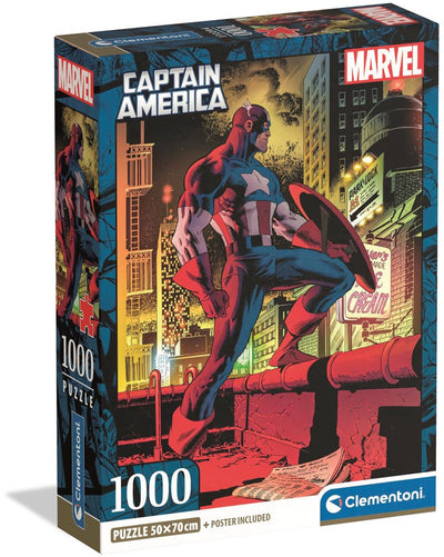 Clementoni - puzzle - 1000 pièces - Marvel Captain America - boîte compacte