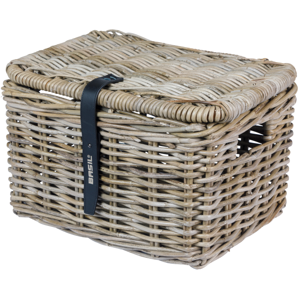 Panier de vélo de basilic dax petit gris avec couvercle