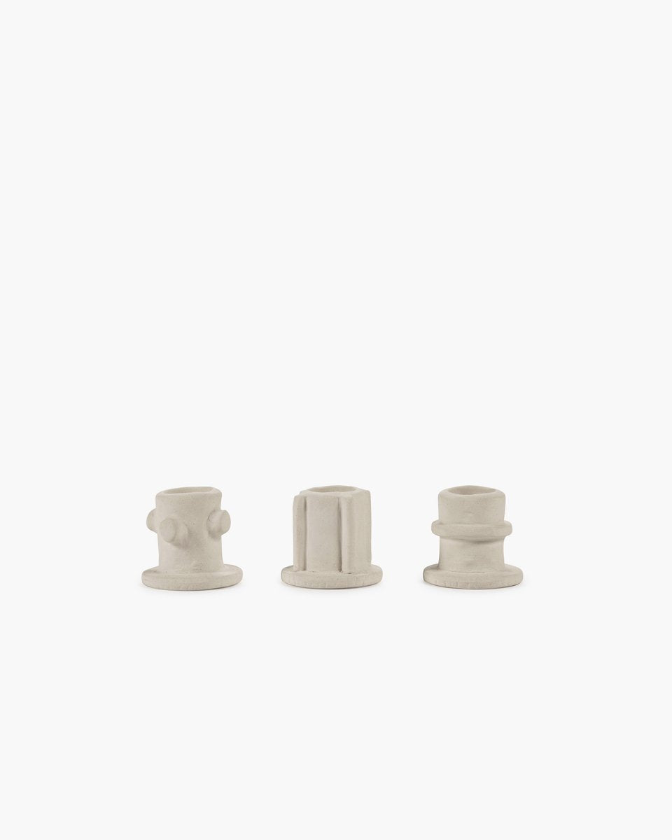 Serax - marie michielssen marie - bougeoir - beige - 5 ø - h 4,5cm - 3 pièces