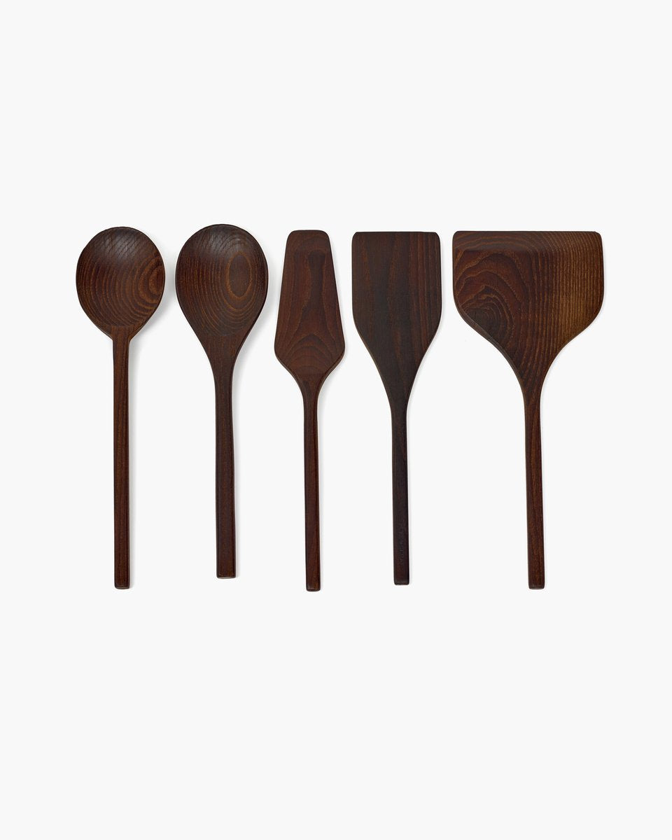 Serax - pascale naessens pure - ustensiles de cuisine - marron foncé - 5 pièces