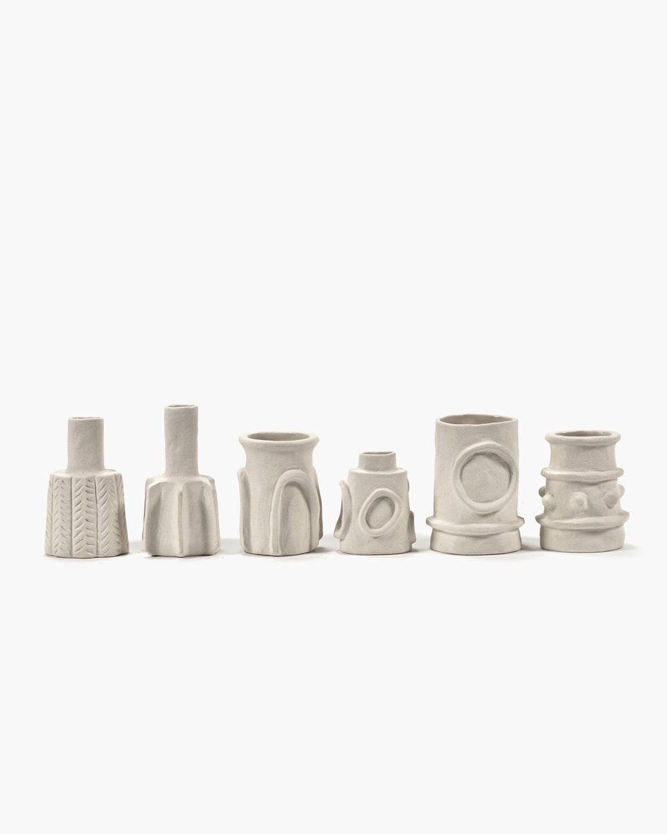 Serax - marie michielssen marie - assortiment de vases - beige - 6 pièces - h 10cm