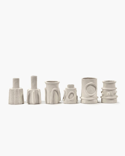 Serax - marie michielssen marie - assortiment de vases - beige - 6 pièces - h 10cm
