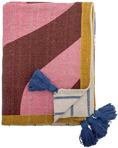 Bloomingville plaid coton recyclé multi remy 130x160cm