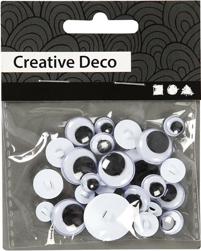 Creativ company yeux écarquillés, à coudre, à coudre, d 8-20 mm, 24 div 1 boîte