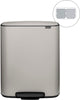 Poubelle Brabantia bo - 2 x 30 litres - tri des déchets - gris doux