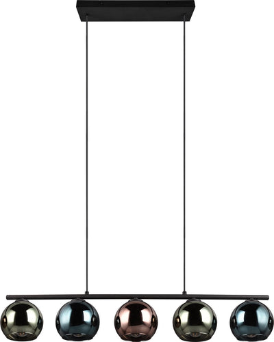 Lampe suspendue Rl live your light Reality Sheldon - noire avec verre multicolore