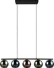 Lampe suspendue Rl live your light Reality Sheldon - noire avec verre multicolore