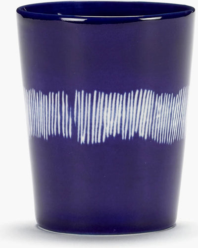 Serax - fête ottolenghi - tasse à thé - bleu foncé blanc - 8 ø - 4 pièces