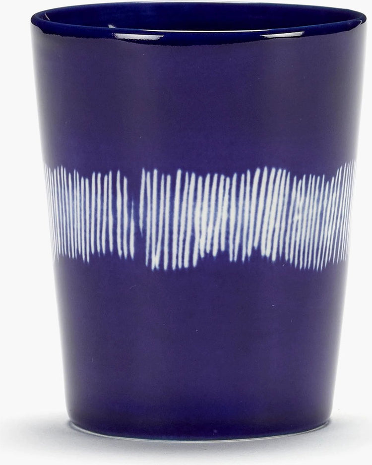 Serax - fête ottolenghi - tasse à thé - bleu foncé blanc - 8 ø - 4 pièces