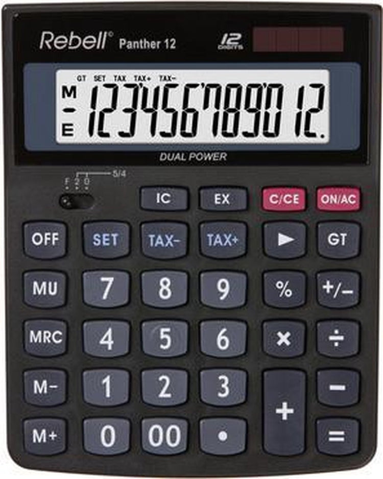 Calculatrice rebelle - panther 12bx - noir - re-panther12bx