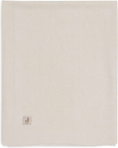 Jollein - couverture de berceau 100x150cm - couverture bébé - tricot douillet ivoire