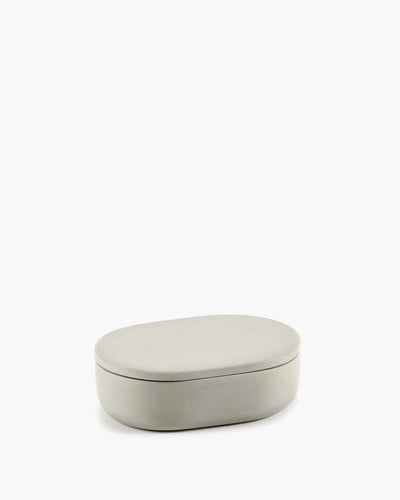 Serax - bertrand lejoly - cose - pot ovale avec couvercle l - beige - h 6,5cm