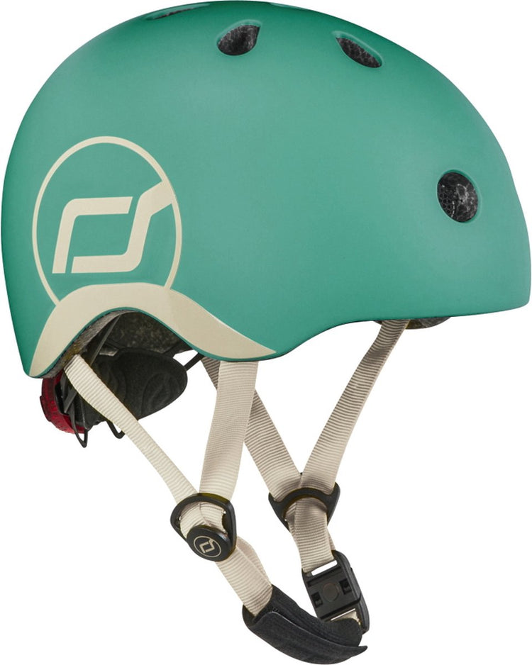 Casque Scoot Ride - casque enfant - xs 45-51 cm - feu arrière LED - fermeture magnétique - réglable - forêt