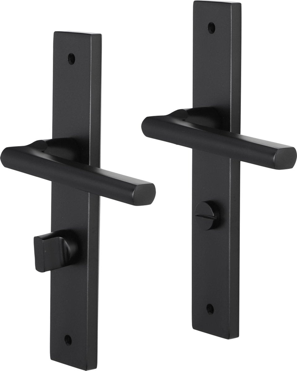 Ferrure de porte intérieure Impresso redhill - bouclier de porte carré avec vis et serrure de toilette - aluminium - noir