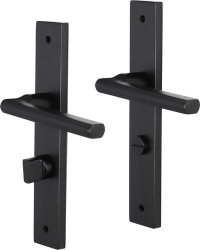 Ferrure de porte intérieure Impresso redhill - bouclier de porte carré avec vis et serrure de toilette - aluminium - noir
