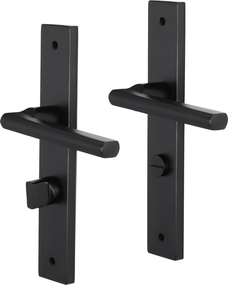 Ferrure de porte intérieure Impresso redhill - bouclier de porte carré avec vis et serrure de toilette - aluminium - noir