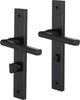 Ferrure de porte intérieure Impresso redhill - bouclier de porte carré avec vis et serrure de toilette - aluminium - noir