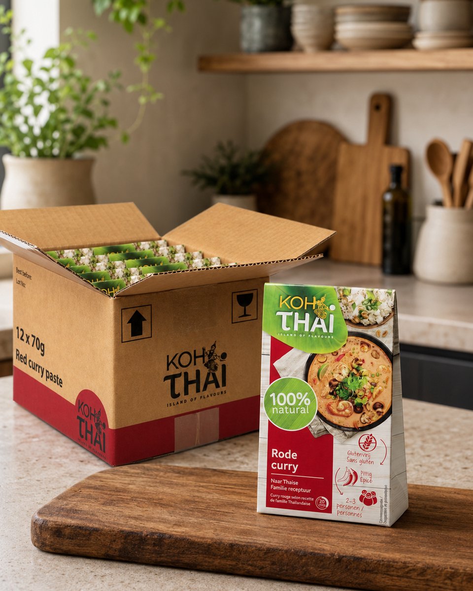 Pâte de curry rouge Koh thai - 12 x 70 grammes