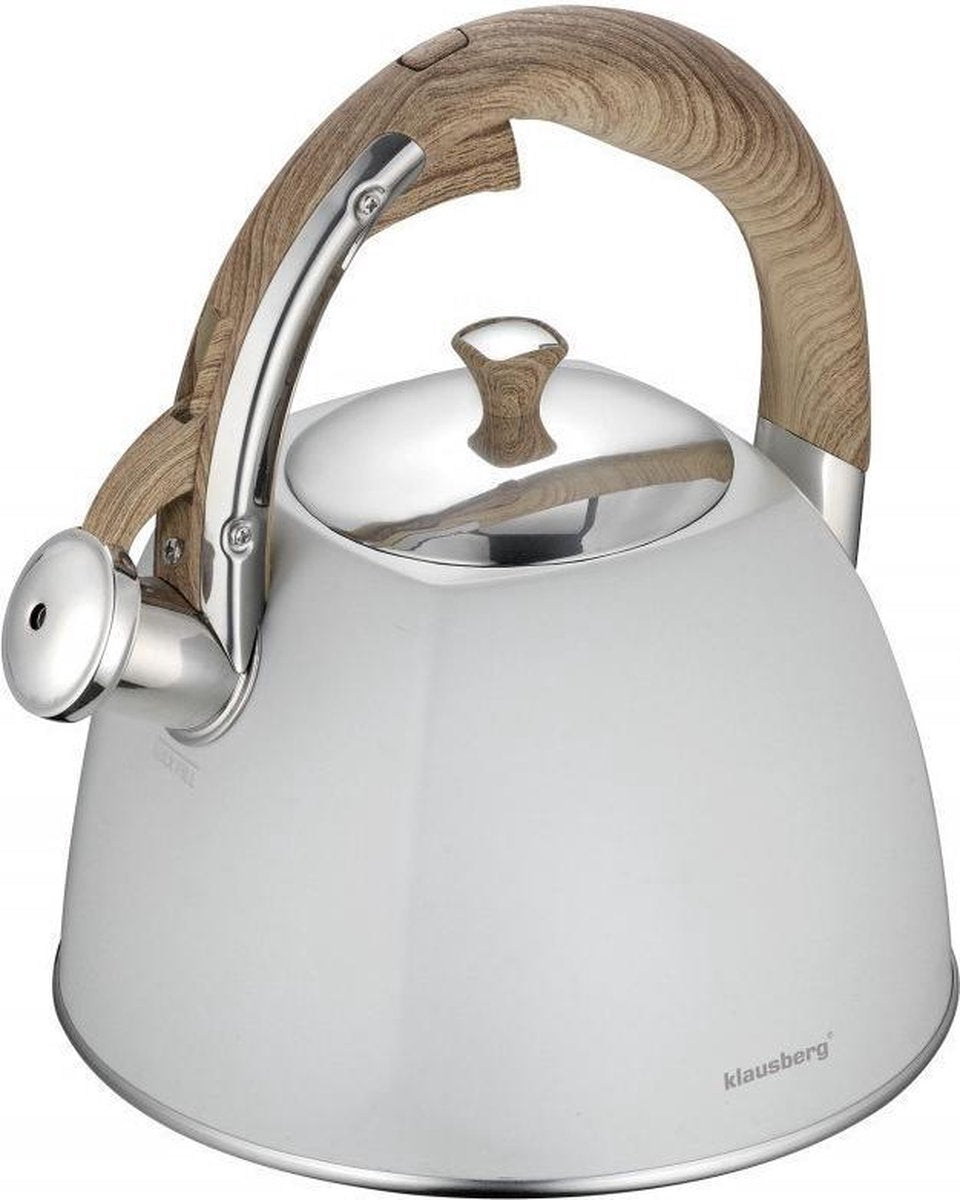 Bouilloire sifflante Klausberg kb-7500 - 3l - acier inoxydable - toutes sources de chaleur