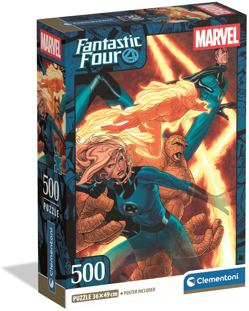Clementoni - puzzle - Marvel Fantastic 4 - 500 pièces - avec poster - à partir de 14 ans