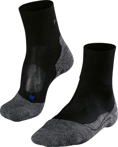 Falke tk2 cool chaussettes de marche courtes anti-ampoules en lyocell épais en matériau fonctionnel hommes noir - taille 42-43