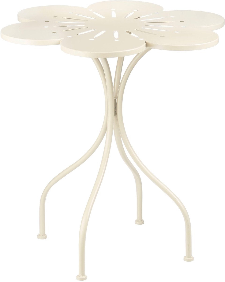 Mica decorations table bistro fleurie - h73 x ø70 cm - fer - beige