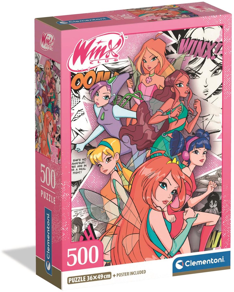 Clementoni - puzzle - winx club - 500 pièces - avec poster - à partir de 8 ans