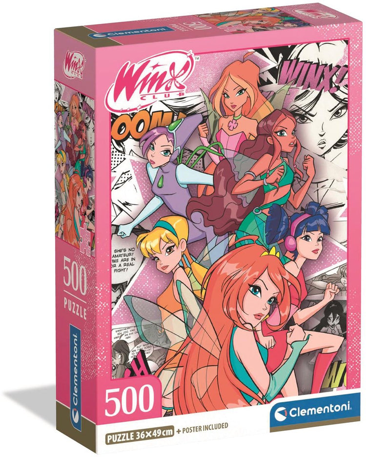 Clementoni - puzzle - winx club - 500 pièces - avec poster - à partir de 8 ans