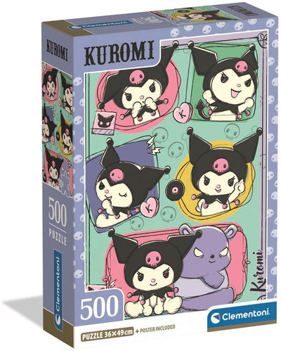 Puzzle Clementoni kuromi 500 pièces - puzzle enfant sanrio - boîte compacte - puzzle kawaii pour filles à partir de 10 ans