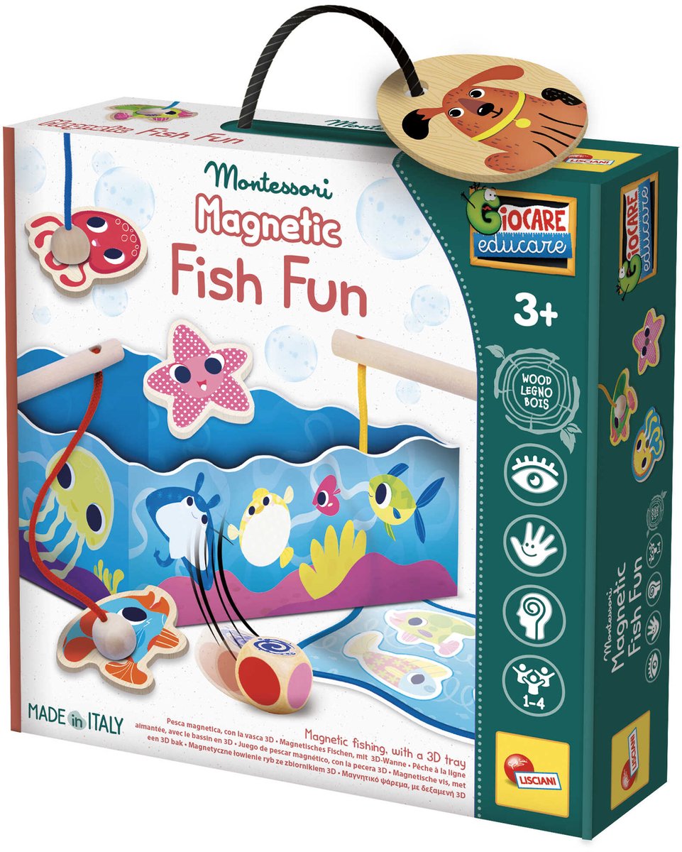 Lisciani montessori bébé bois magnétique poisson amusant