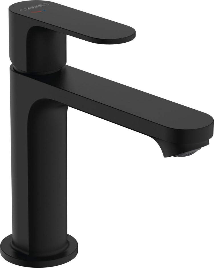 Hansgrohe rebris s - mitigeur de lavabo - commande monocommande - démarrage à froid à économie d'énergie - ecosmart+ économie d'eau - avec vidage - taille 110 mm - noir mat