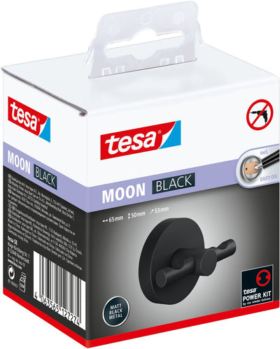 Tesa 1072283 - crochet pour peignoir noir lune noir | 2 pièces